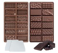YALiya 2 Pezzi Stampi in Silicone Dubai, Stampo Antiaderente per Cioccolatini per Alimenti con Raschietto, Stampo Barrette Silicone con 12 Cavità, per Cioccolata, Caramelle Natalizie