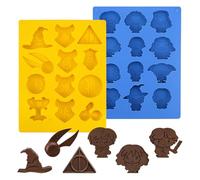 YALiya 2 Pezzi Stampi in Silicone, Stampo in Silicone per Cioccolatini Tema Magico, Stampini per Caramelle Gommose, per Gelatina, Cubetti di Ghiaccio, Gommose