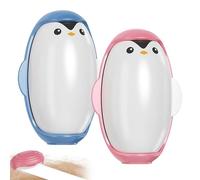 YALiya 2 Pezzi Sticky Roller Riutilizzabile, Pinguino Leva Pelucchi Maglioni e Peli Animali, Adatto a Vestiti e Tutte le Superfici(Rosa e Blu)