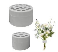 YALiya 2 Pezzi Supporto a Spirale Ikebana, Spiral Ikebana, Supporto per Steli, Porta Bouquet a Spirale, Supporto per Stelo a Spirale per Vasi, per Decorazione di Nozze(Grigio S+L)