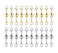 YaLiyA 20 Pezzi Chiusure per Gioielli Chiusuras a moschettones Doppia Chiusure con Doppio moschettone per Collana per Gioielli Chiusure Rotonde per DIY Collana