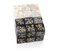 YALiya 24 Pezzi Contatori di Dadi, Dadi Magic, dadi da Gioco, Contatore Compatibile con MTG, CCG, per Giochi di Carte e Segnalini Gioco da Tavolo(Nero, Bianco)