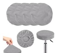 YALiya 4 Pezzi Rivestimenti Sgabelli Rotondi, 28-38 cm Rivestimento Rotondo per Sgabelli da bar, Sgabello Rotondo Tessuto di Lusso, Lavabile Morbido e Resistente per Sgabelli e Sedie (grigio)