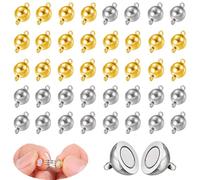 YaLiyA 40 Pezzi Chiusura Collane Fermagli per Gioielli a Catena Chiusura Bracciale Calamita Argento Chiusura Argento Gioielli Rotondo Chiusura Magnetica Rotonda Per Fare Bracciali Per Collane