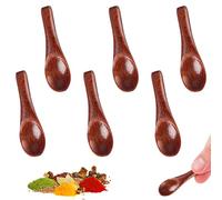 YALiya 6 Pezzi Cucchiaio legno, Cucchiaini per Spezie, Cucchiaio per Miele, Cucchiaino legno, di Rotondi Piccoli, Per le Salse Sale Zucchero Spezie Immersioni Caffè Senape