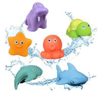 YALiya Giocattoli per Bagnetto, 6 Pezzi Giocattoli da Bagnetto per Bambini, Giocattoli da Bagno Morbido, Per il Bagnetto, Senza Bisfenolo A,Animali Diversi, Ideale per il Bagnetto Giochi Bagnetto