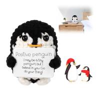 YALiya Pocket Hug Mini Plush, Portafortuna Mini Positive Doll, Positive Crochet Doll, Emotional Support, Adatta come Decorazione o come Regalo per la Famiglia o le Amiche (Negro)