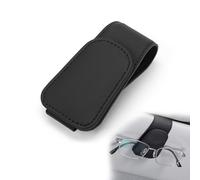 YALiya Portaocchiali Auto-Occhiali per Auto, Vera Pelle Porta Auto Occhiali, Magnetico Portaocchiali Auto, Facile da Usare con Una Sola Mano, Adatto Come Organizzatore Occhiali Visiera dell'auto (A)