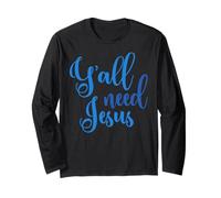 Ya'll Need Jesus Easter Christian Church Uomini Donne Ragazzi Ragazza Maglia a Manica