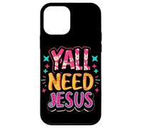 Y'all Need Jesus Funny Christian Christ Faith Bible Devotee Custodia per iPhone 12 mini