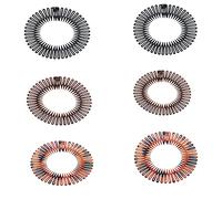 YALLNASL Cerchietti per capelli da donna, in plastica flessibile, a zig zag, antiscivolo, a spirale, 6 pezzi, 3 colori