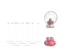 YALLOVE 10 Set Supporto per Palloncini da Tavolo in Acrilico Trasparente, 40cm Bastoncini per Palloncini con Base per Centrotavola da tavolo Matrimoni Feste Decorazione, Riutilizzabile
