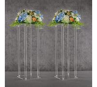 YALLOVE Centri Acrilico per Matrimonio, Vaso, Confezione da 10 pezzi, 60 cm, Supporto per Fiori, Centrotavola Trasparente per Decorazioni di Matrimonio e Festa, Supporto Espositore per Pianta