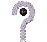 YALLOVE Colonna in metallo per palloncino con punto interrogativo per rivelazione del genere del bambino, 2,35 m, sfondo cornice per decorazioni per feste di ragazzo o ragazza