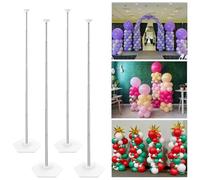 YALLOVE Kit Supporto Colonna Palloncino, Set di 4, Supporto Palloncini Altezza Regolabile 2m, Struttura Metallica Telescopica Riutilizzabile per Feste, Matrimoni, Compleanni (Palloncini Non Inclusi)