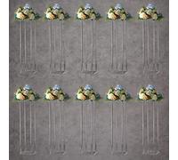 YALLOVE Set di 10,80 cm di altezza in acrilico con base trasparente per matrimoni, eventi, feste, vasi trasparenti, decorazioni per la casa