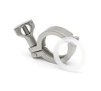 YALLS 3,8 cm, 5,1 cm, 6,3 cm, 7,5 cm, 10,2 cm, trifoglio, in acciaio inox 304, raccordo per tubo sanitario 25,4/50,5/64/77,5/106/119 mm ghiera Homebrew (colore: 1 pezzo, dimensioni: K25.4)