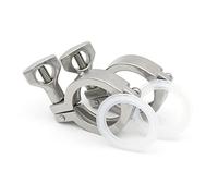 YALLS 3,8 cm, 5,1 cm, 6,3 cm, 7,5 cm, 10,2 cm, trifoglio, in acciaio inox 304, raccordo per tubo sanitario 25,4/50,5/64/77,5/106/119 mm ghiera Homebrew (colore: 2 pezzi, dimensioni: 3,8 cm x K50,5)