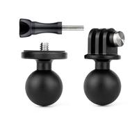 YALLSAME Adattatore per montaggio a sfera da 2,5 cm per GoPro DJI Action | Adattatore testa a sfera 0,25"-20 per Insta360, adatto per supporti RAM a testa sferica B Dimensioni braccio a doppia presa