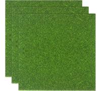 YALOJE 3 confezioni di erba finta per artigianato, 15 x 15 cm, erba artificiale, modello di erba erbosa, accessori per giardino in miniatura, casa delle bambole, decorazione fai da te