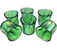 YALOS Set 6 Bicchieri Colorati Murano Collection Happy drink Bicchieri Acqua Vino Liquore ø mm.90 x h mm.90 Vetro di Murano made in italy (blue sky/verde erba) (BLU SKY)