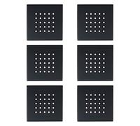 Yalsfowe Doccia Corpo Spray Neri, Getti Idromassaggio Doccia Quadrati, Spruzzatore Laterale Ottone, Soffione Doccia Idrogetto, Soffione Doccia Alta Pressione, Soffione Doccia a Parete,6pcs