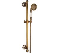 Yalsfowe Saliscendi doccia con soffione, Ottone soffione doccia con tubo flessibile da 1,5 m, Supporto Doccia Muro Regolabile Saliscendi, kit doccia completo, doccia colonna,B