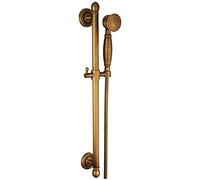 Yalsfowe Saliscendi doccia con soffione, Ottone soffione doccia con tubo flessibile da 1,5 m, Supporto Doccia Muro Regolabile Saliscendi, kit doccia completo, doccia colonna,A
