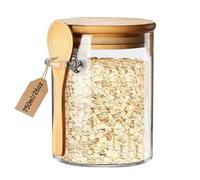 Yalucky Barattoli di vetro con coperchio ermetico e cucchiaio, contenitori in vetro per alimenti, barattoli decorativi da cucina per caffè/tè/zucchero/spezie, contenitori per sale da bagno(750ml)