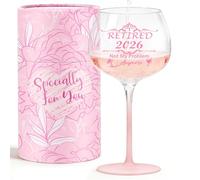 Yalucky Regali di pensionamento per donna Bicchieri da vino rosso 2026 Addio Mi dispiace che tu lasci regali per donne colleghe Buona fortuna Regali di addio per colleghi Bicchiere da gin Happy