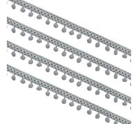 Yalulu, nastro con frangia ricamato, lunghezza 9,1 m, con pompon e pizzo, accessori per cucito fai da te Evelina