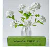 YalzoneMet 4 pezzi 67,9 cm viburno fiore artificiale palla di neve realistico stelo lungo vero tocco bianco piccolo ortensia fiore in lattice per la decorazione della casa centrotavola composizioni