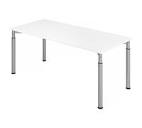 YAMA 19 S | Scrivania - 180x80 regolabile in altezza Bianco/Argento