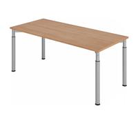 YAMA 19 S | Scrivania 180x80 regolabile in altezza Noce/Argento