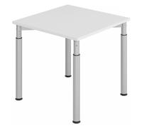 YAMA 8 S | Scrivania - 80x80 Grigio/Argento regolabile in altezza