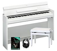 Yamaha Arius YDP-S52 WH - Pianoforte digitale, include auricolari e quaderno da musica (88 tasti, risposta al tocco, memoria note, copertura tastiera), colore bianco