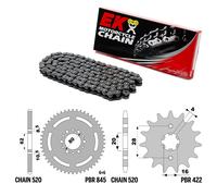 YAMAHA BW 200 1985-1988 catena corona pignone kit 520 PBR EK2182