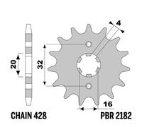 YAMAHA CRYPTON X 125 - pignone PBR passo 428 15 Denti