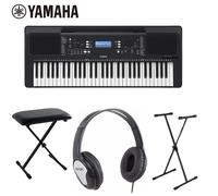 Yamaha PSR E383 tastiera portatile 61 tasti Kit supporto + cuffie + panchina