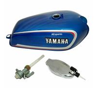 Yamaha RX100 RX125 Serbatoio Carburante In Acciaio Blu Con Coperchio Tappo