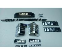 Yamaha RX100 Serbatoio & Lato Cover 3D Cromo Emblema Logo Monogramma Kit