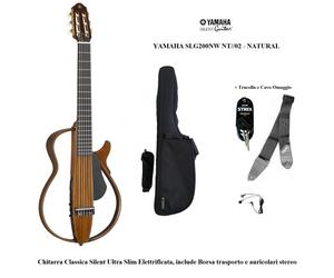 YAMAHA SLG200NW NT/02 CHITARRA CLASSICA SILENT 52mm con Borsa + TRACOLLA e CAVO