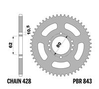 YAMAHA TT-R -L /LE 125 2002-2022 corona PBR passo 428 54 Denti Acciaio C