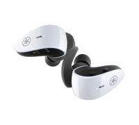 Yamaha TW-ES5A, auricolari sportivi wireless con Bluetooth 5.2, impermeabilità IPX7, vestibilità sicura, suono premium, Qualcomm CVC Clear Voice Capture, cura dell'ascolto e suono ambientale (bianco)