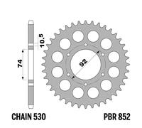 YAMAHA XJ-R 550 1981-1985 corona PBR passo 530 45 Denti Acciaio C