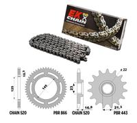 YAMAHA XJ-S 650 1992-1999 catena corona pignone kit 520 PBR EK 821G