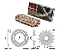 YAMAHA XJ-S 650 1992-1999 catena Oro Gold kit 520 PBR EK 821GOLD