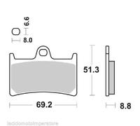 YAMAHA XP T-Max SX ABS (SJ142) 530 2017-2018 PASTIGLIE FRENO ANTERIORI SBS 198 M
