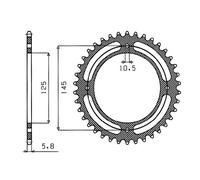 Supersprox Corona in acciaio P520-D45 S AC Z45 per Yamaha XV Virago 250 95-09