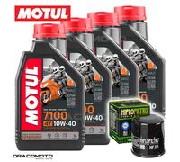 Yamaha XV 1600 A Wild Star 1999-2001 Tagliando Olio Motul 7100 4T 10W-40 4 li...